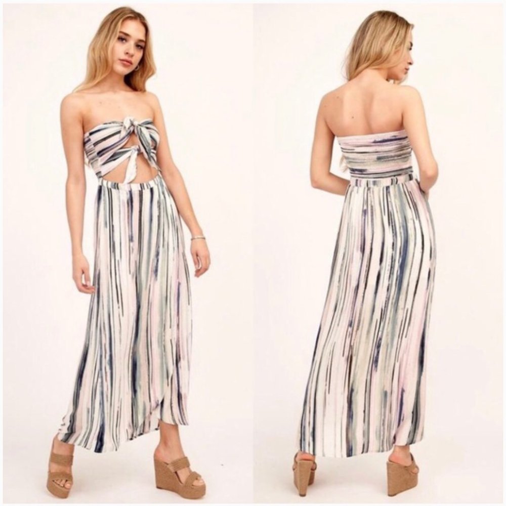 NEVER WORN Olivaceous double tie maxi dress